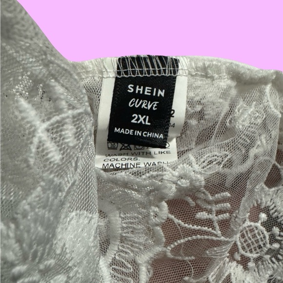 SHEIN 2XL White Lace Boho Layered Spaghetti Strap Tank Top Plus Size - Picture 6 of 7